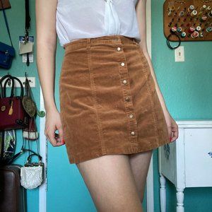 1970s Inspired Corduroy Mini Skirt